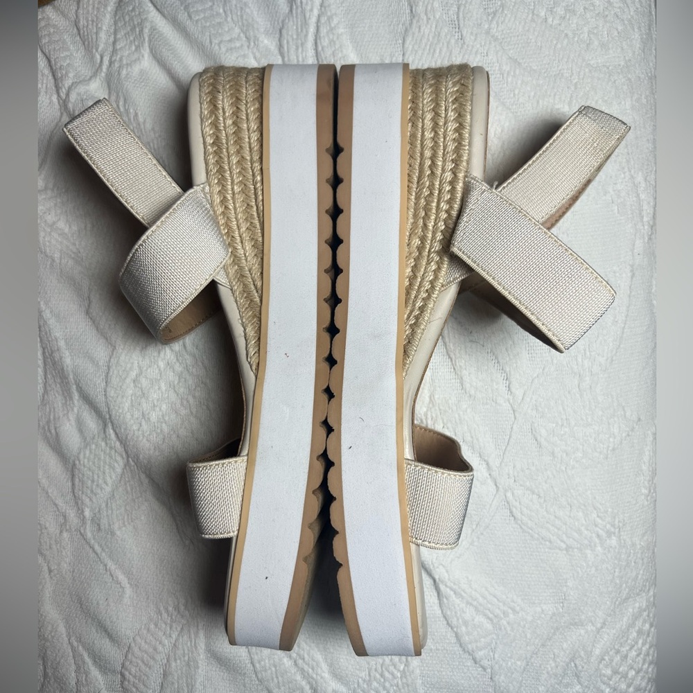 Steve Madden NYC Platform Sandals Cream Espadrille Size 10 - Picture 3 of 8